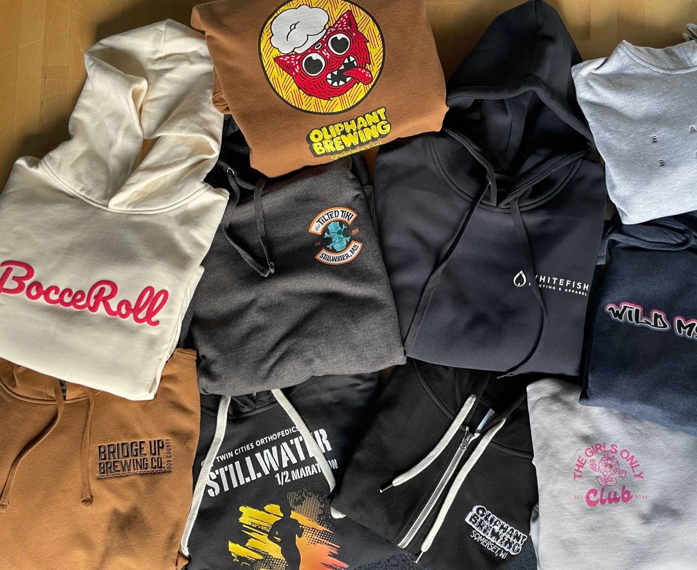 Embroidered & printed hoodies