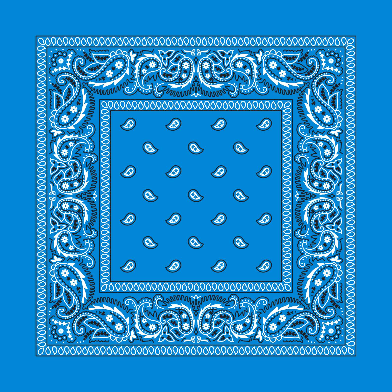 Classic Paisley Bandana Template — editable paisley bandana template