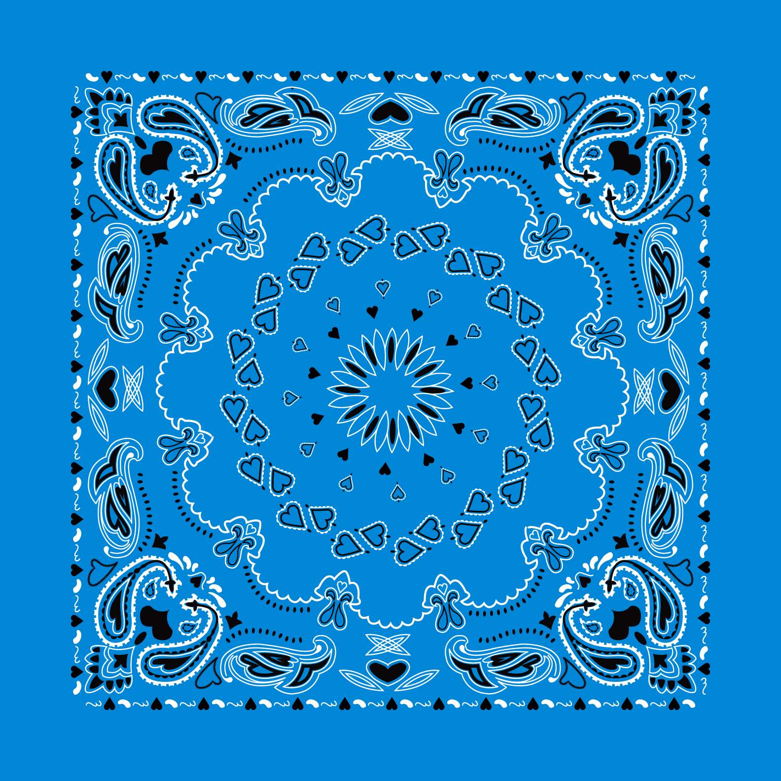 Paisley Medallion Bandana Template — editable paisley bandana template
