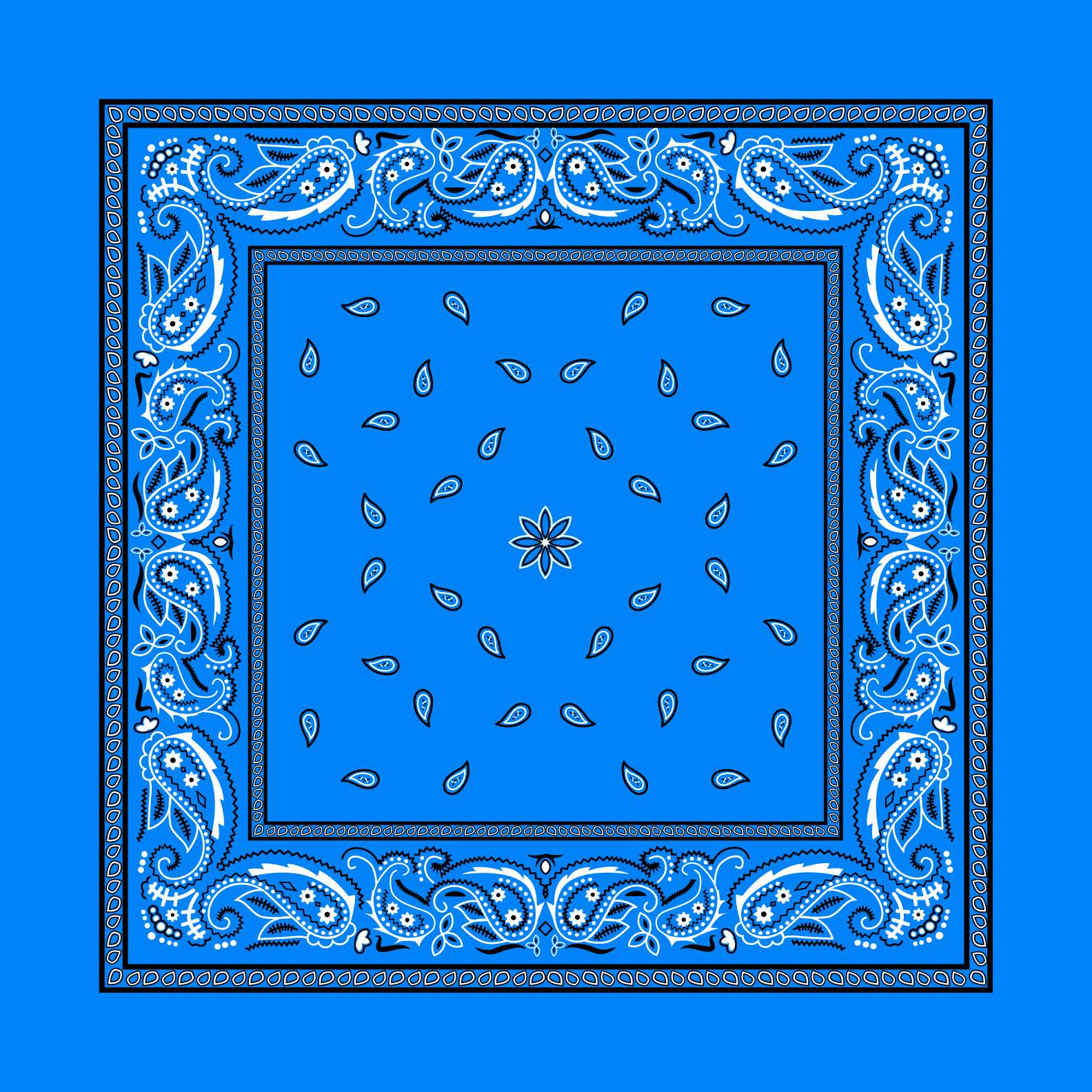 Framed Paisley Bandana Template — editable paisley bandana template