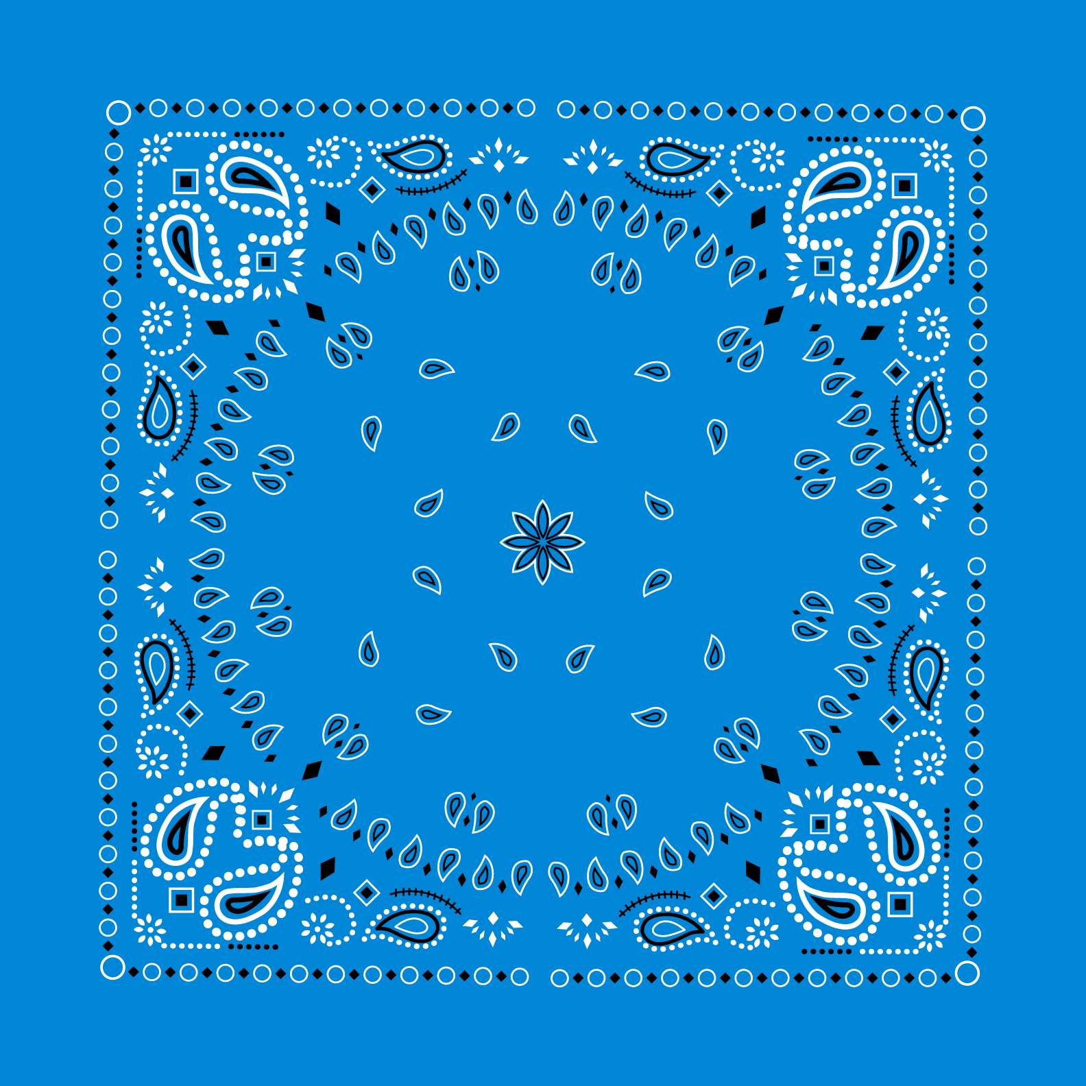 Corner Paisley Bandana Template — editable paisley bandana template