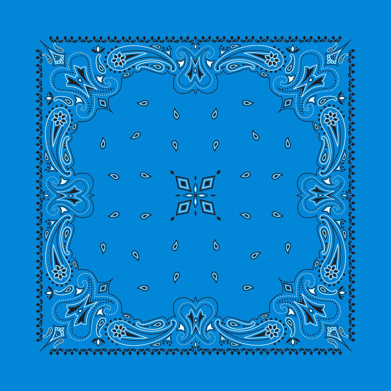 Filigree Scroll Bandana Template — editable paisley bandana template