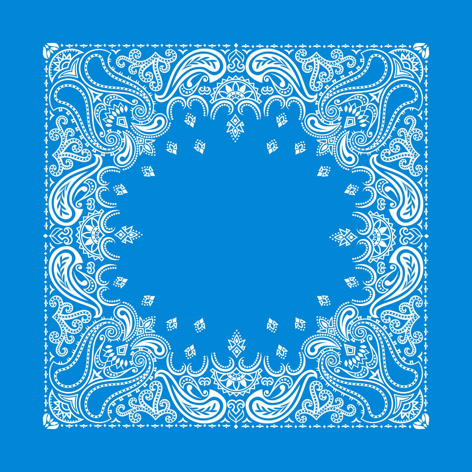 Open-Center Paisley Bandana Template — editable paisley bandana template