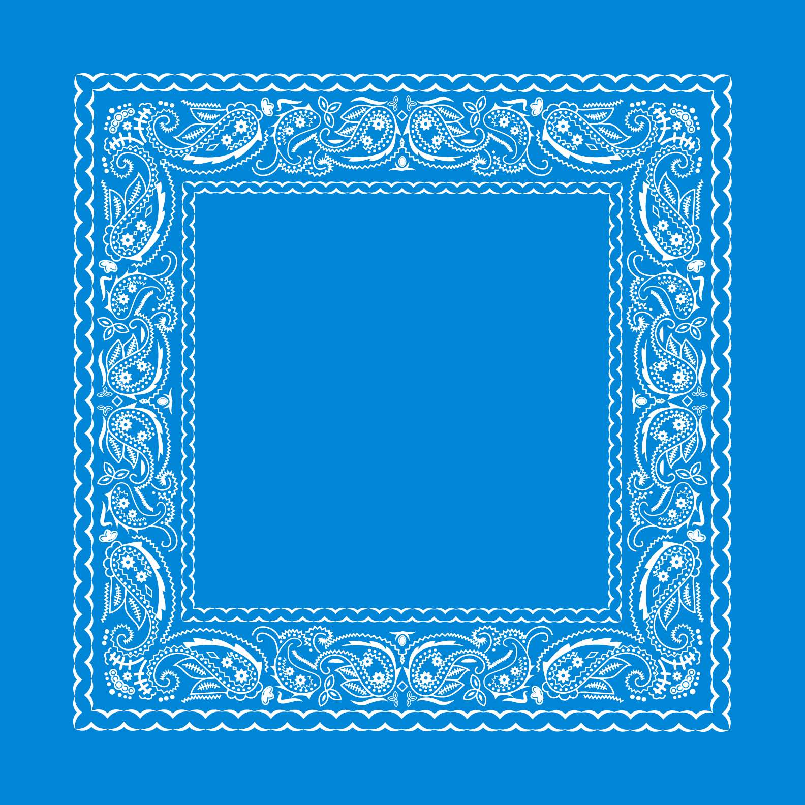 Elegant Paisley Border Bandana Template — editable paisley bandana template